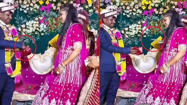 Marriage Funny video: ఇదేం గిఫ్ట్రా బాబోయ్.. దెబ్బకు వధువు వణికిపోయిందిగా..