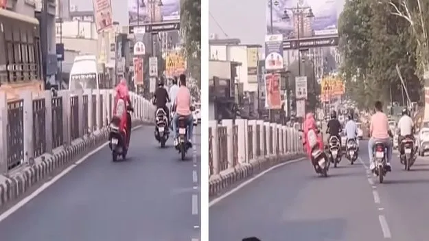 Girl Driving Scooty: వామ్మో.. ఈ అమ్మాయికేమైంది.. స్కూటీ నడిపే తీరు చూస్తే దడుసుకోవాల్సిందే