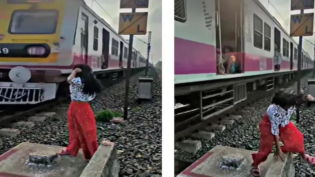 Viral Video: ట్రైన్ పక్కన వీడియో చేయాలనుకుంది.. చివరకు ఆమె పరిస్థితి ఏమైందో చూడండి.. 