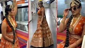 Watch video: ప్యారిస్ మెట్రోలో యువతి.. లెహంగాలో ఆమె అందానికి అంతా ఫిదా.. 