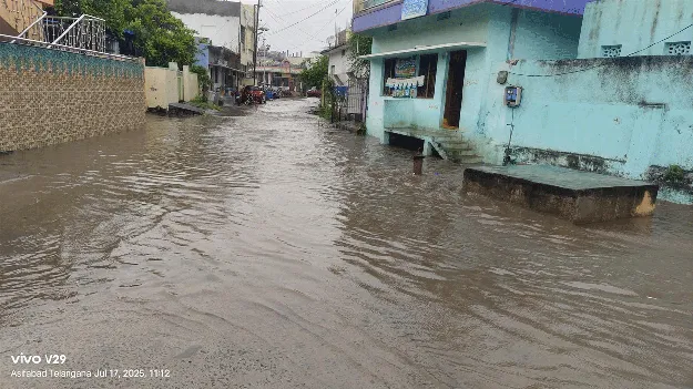 kumaram bheem asifabad-  కాలనీలు జలమయం