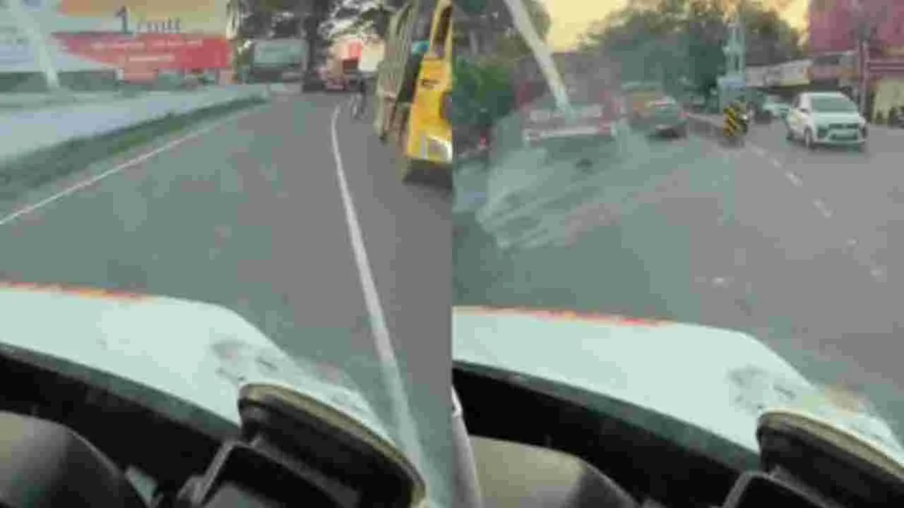 Ambulance: ఈ అంబులెన్స్ డ్రైవర్ టాలెంటే వేరబ్బా.. ఎలా డ్రైవ్ చేశాడో చూస్తే.. 