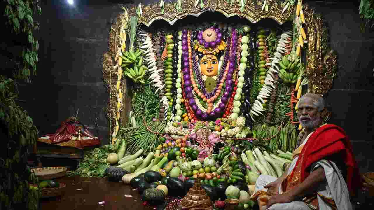 శాకంబరిగా భద్రకాళి అమ్మవారు