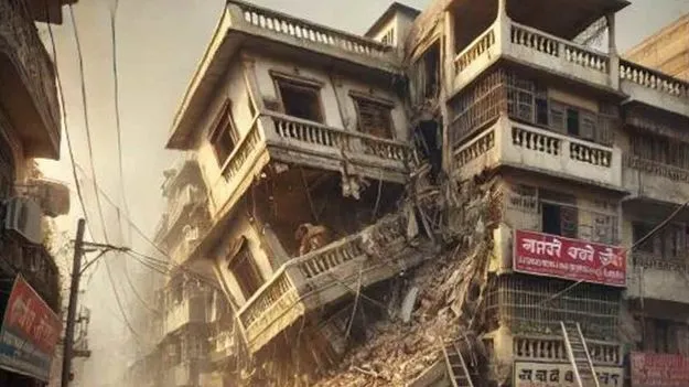 Building Collapsed: కుప్పకూలిన మూడంతస్తుల భవనం