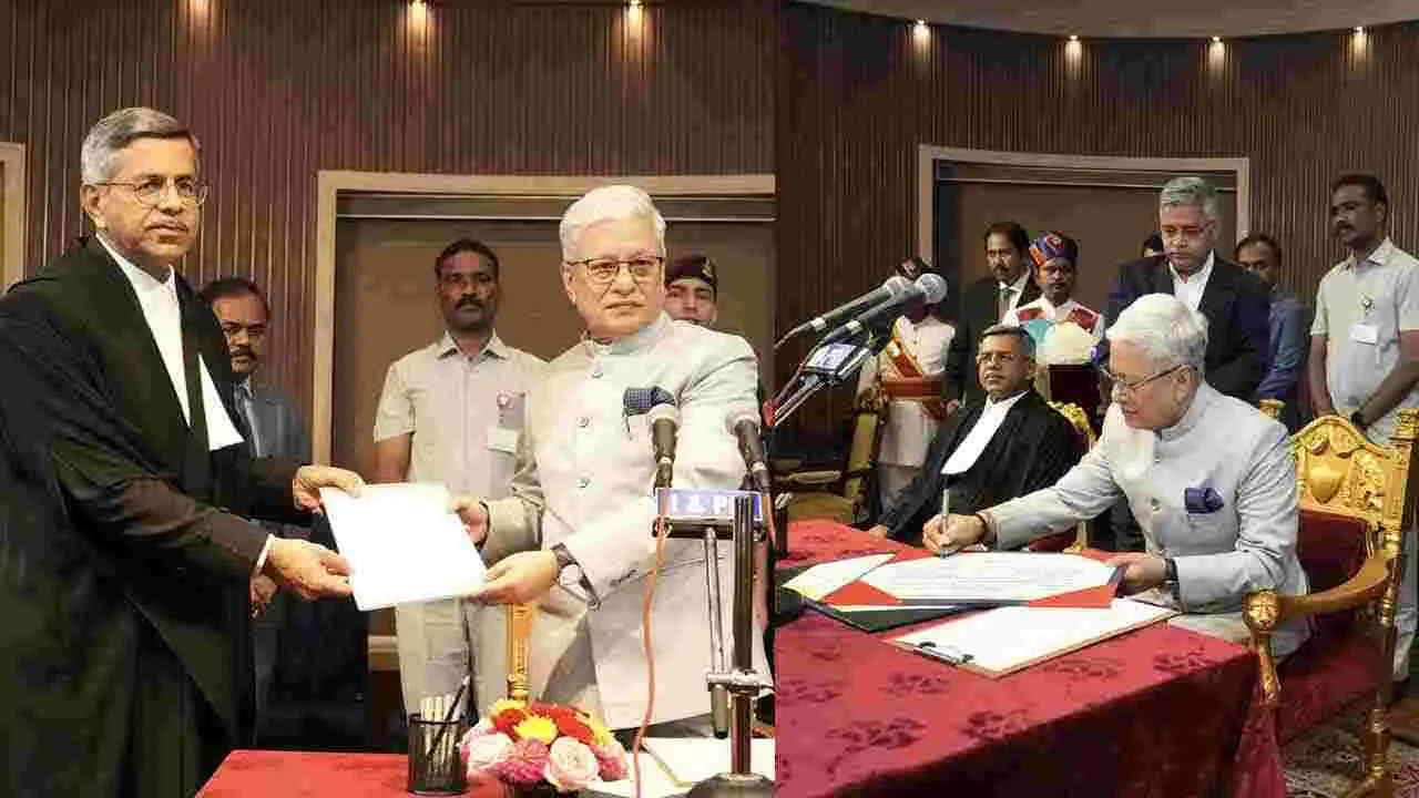 రాజ్‌భవన్‌లో జస్టిస్ అపరేష్ కుమార్ సింగ్ ప్రమాణ స్వీకారం