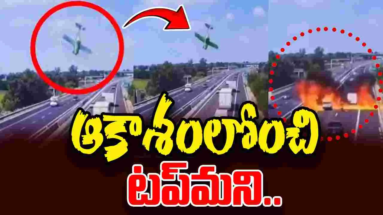 Fiery Plane Crash: పిట్టలా రోడ్డుపై కుప్పకూలిన మినీ విమానం..