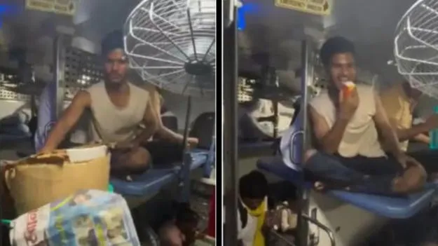 Stealing Food in Train: రైల్లో చిరు వ్యాపారి నుంచి జ్యూస్ ప్యాకెట్ చోరీ.. ఏం సంస్కారం రా నాయనా..