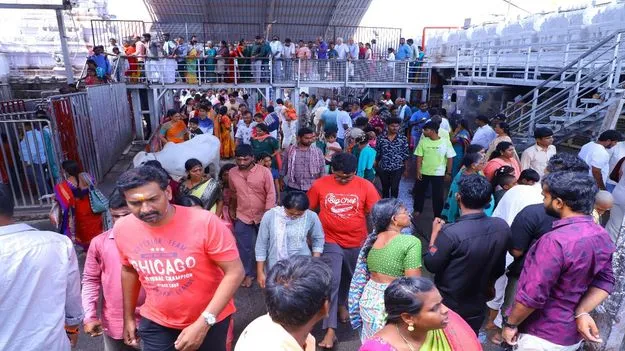 రాజన్న ఆలయానికి పోటెత్తిన భక్తులు