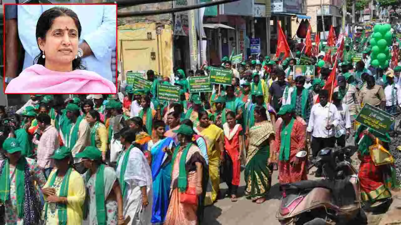 Amaravati Women: భారతీ.. మీ ఆయన్ను అదుపులో పెట్టుకో.. అమరావతి మహిళల వార్నింగ్