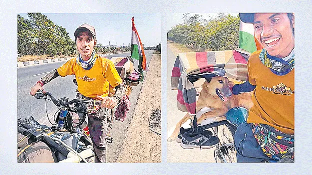 సైకిల్‌పై తన పెట్‌తో 12 వేల కిలోమీటర్ల టూర్‌..