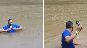 Brazil journalist Viral Video: నదిలో లైవ్ రిపోర్టింగ్.. కాళ్ల కిందకి మృతదేహం..
