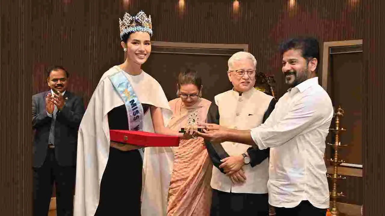 రాజ్భవన్లో గవర్నర్ జిష్ణుదేవ్ వర్మ తేనీటి విందు.. పాల్గొన్న మిస్ వరల్డ్ 2025 విజేత ఓపల్ సుచాత