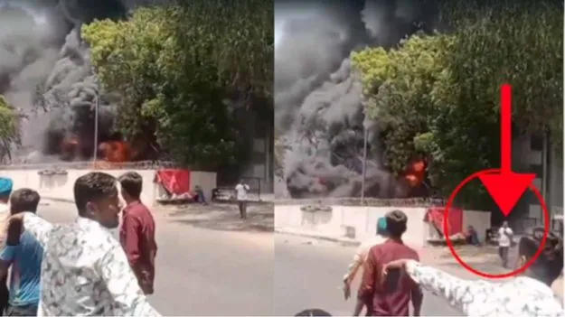 Air India Plane Crash: మంటల్లో విమానం.. నడుచుకుంటూ బయటకొచ్చిన మృత్యుంజయుడు