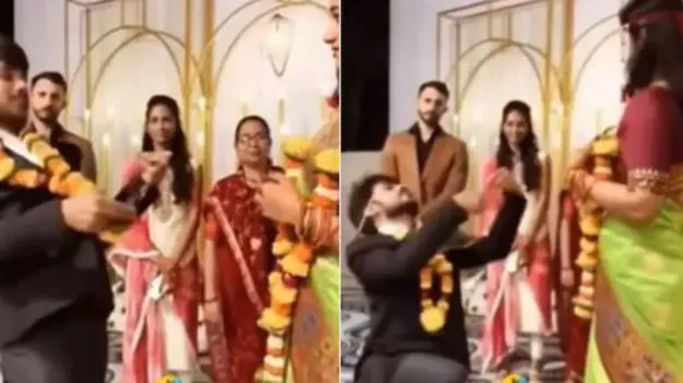 Bride funny Dance: వామ్మో.. ఇది ప్రమాదకరమైన డ్యాన్స్.. వేదికపై వరుడి డ్యాన్స్ చూస్తే షాకవ్వాల్సిందే..