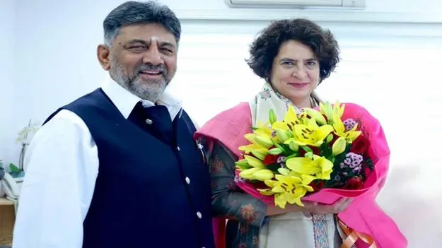 DK Shivakumar: సీఎం మార్పు ఊహాగానాలు... ప్రియాంకను కలిసిన డీకే