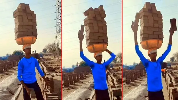 Watch Viral Videos: టాలెంట్తో పని చేయడమంటే ఇదే.. ఇటుకలను ఎలా మోస్తున్నాడో చూస్తే..