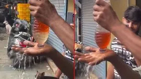 Tricks Viral Video: ట్రిక్ మామూలుగా లేదుగా.. నీళ్ల నుంచి పెట్రోల్‌ను ఎలా వేరు చేశాడో చూస్తే..