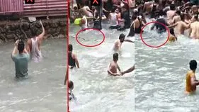 Viral Video: జలపాతం వద్ద ఈత కొడుతుండగా నీటిలోకి దూకిన పాము.. చివరికి జరిగింది చూస్తే షాకవ్వాల్సిందే.. 
