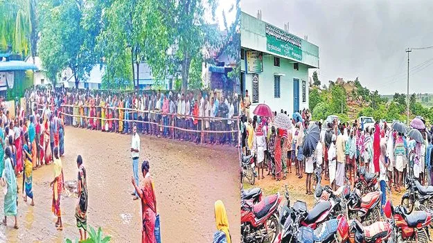 Agricultural Crisis: జోరు వానలోనూ బారులు
