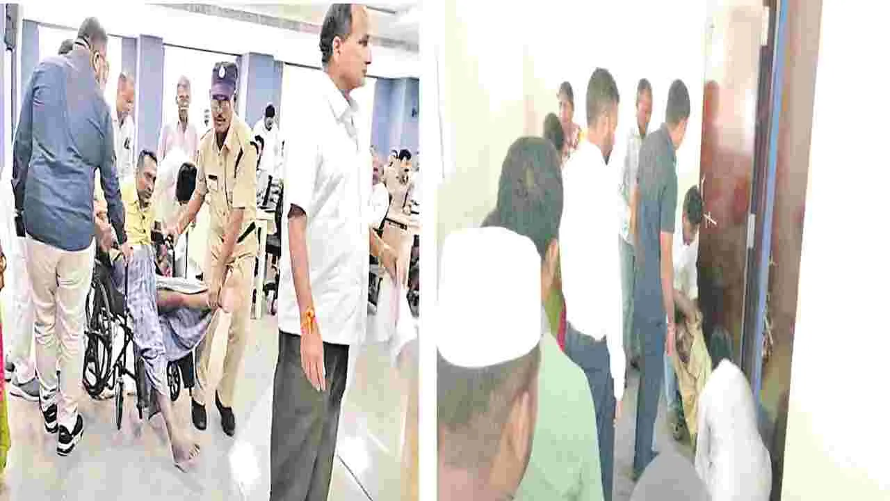 Inhumane Treatment of Disabled Man: జగిత్యాల ప్రజావాణిలో అమానుషం