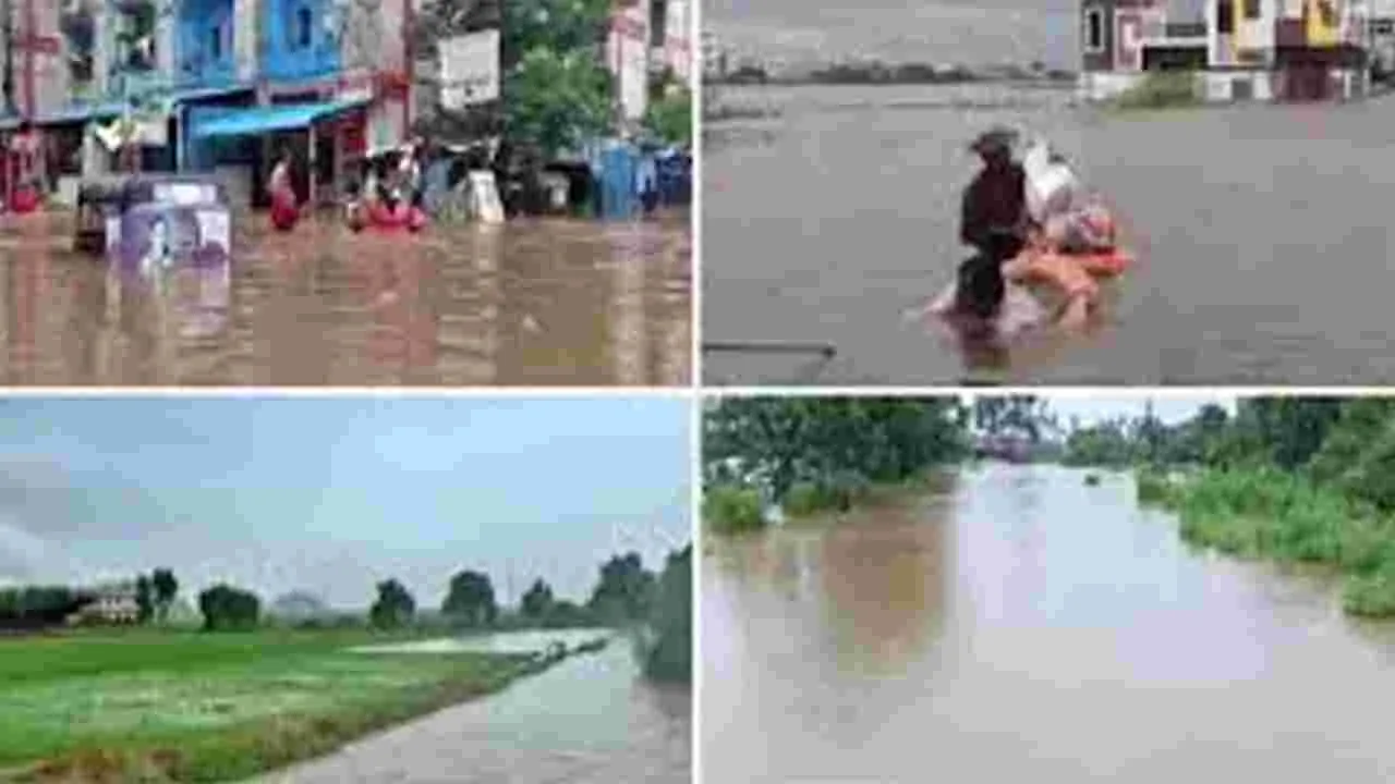 Flood Alert: బెజవాడ, గుంటూరు జలమయం