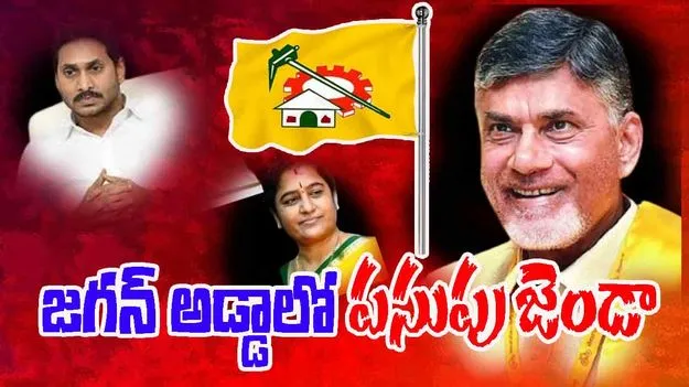 TDP Flags Victory: జగన్‌ కోటపై టీడీపీ జెండా