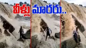 Flood Water Hazards Video: రీల్స్ కోసం వరద నీటిలోకి దిగాడు.. చూస్తుండగానే..