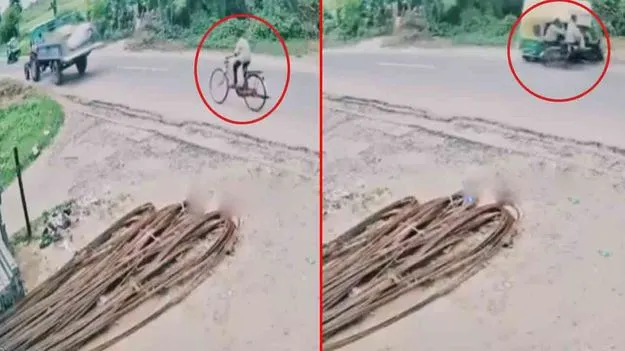 Road Accident Viral Video: సైక్లిస్ట్ చిన్న నిర్లక్ష్యం.. పెద్ద ప్రమాదానికి ఎలా కారణమైందో చూడండి.. 