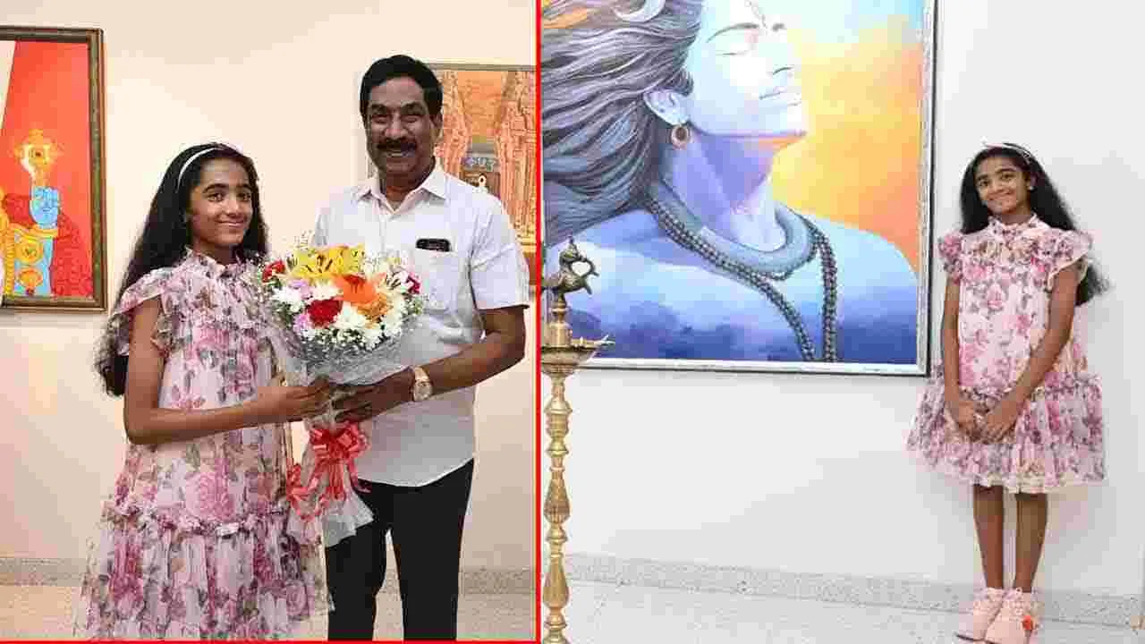 Art Gallery: చిన్నారి అనన్య నాదెళ్ల ఆర్ట్ గ్యాలరీని ప్రారంభించిన వేమూరి రాధాకృష్ణ 
