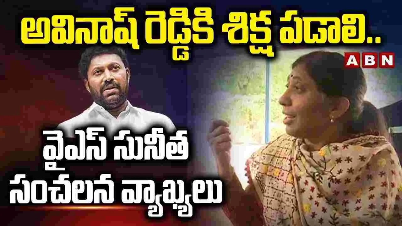 YS Sunitha:  అవినాష్ రెడ్డికి శిక్ష పడాలి.. వైఎస్ సునీత సంచలన వ్యాఖ్యలు