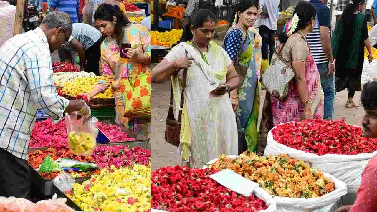 Sravana Masam Varalakshmi Vratham 2025: వరలక్ష్మీ వత్రం వేళ.. మార్కెట్లు కిటకిట..