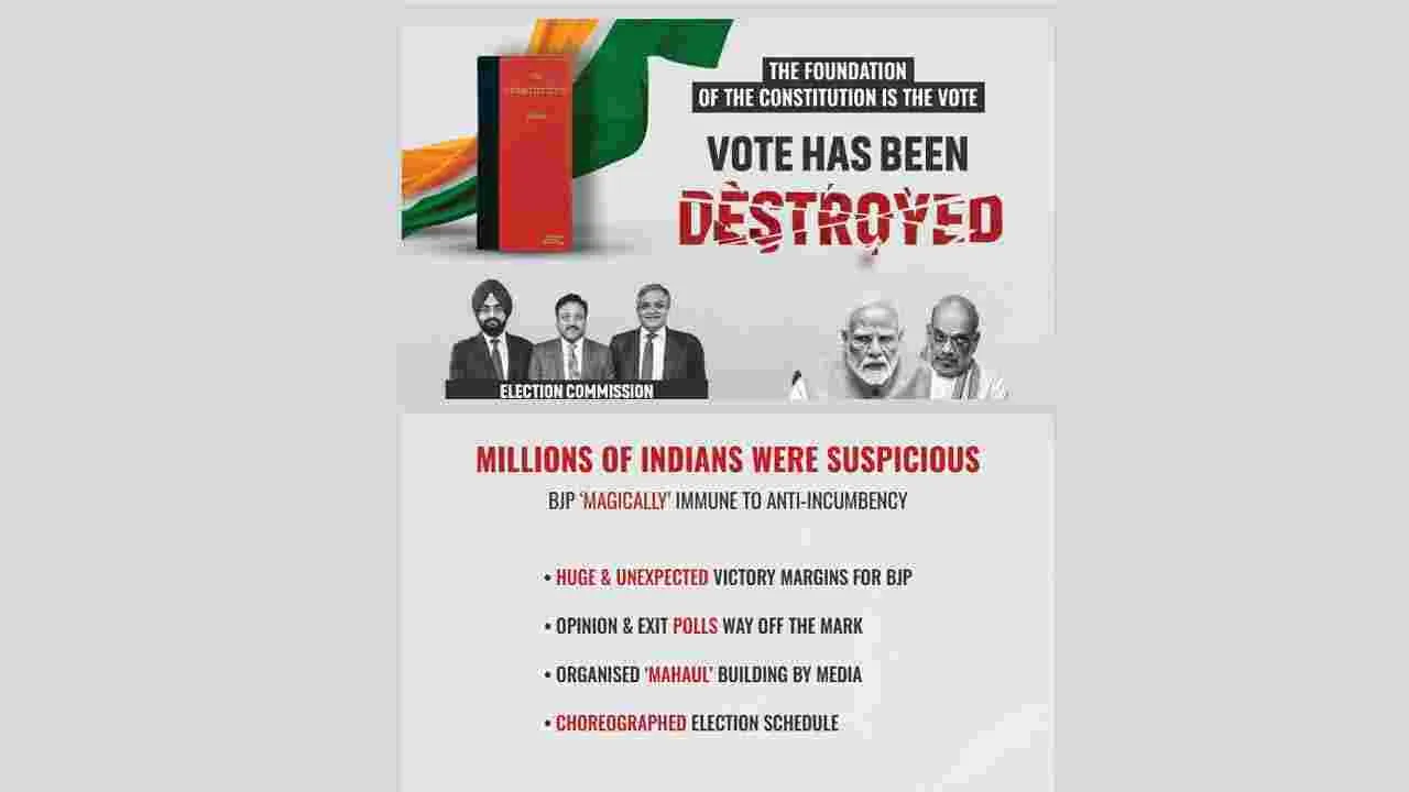 Rahul Gandhi: కేంద్ర ఎన్నికల సంఘంపై రాహుల్ సంచలన ఆరోపణలు.. ఆధారాలు చూపిస్తూ.. 