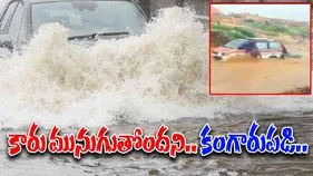 Floods Viral Video: వరద నీటిలో అదుపు తప్పిన కారు.. సడన్‌గా కిందకు దూకేసిన వ్యక్తి.. చివరకు షాకింగ్ ట్విస్ట్.. 