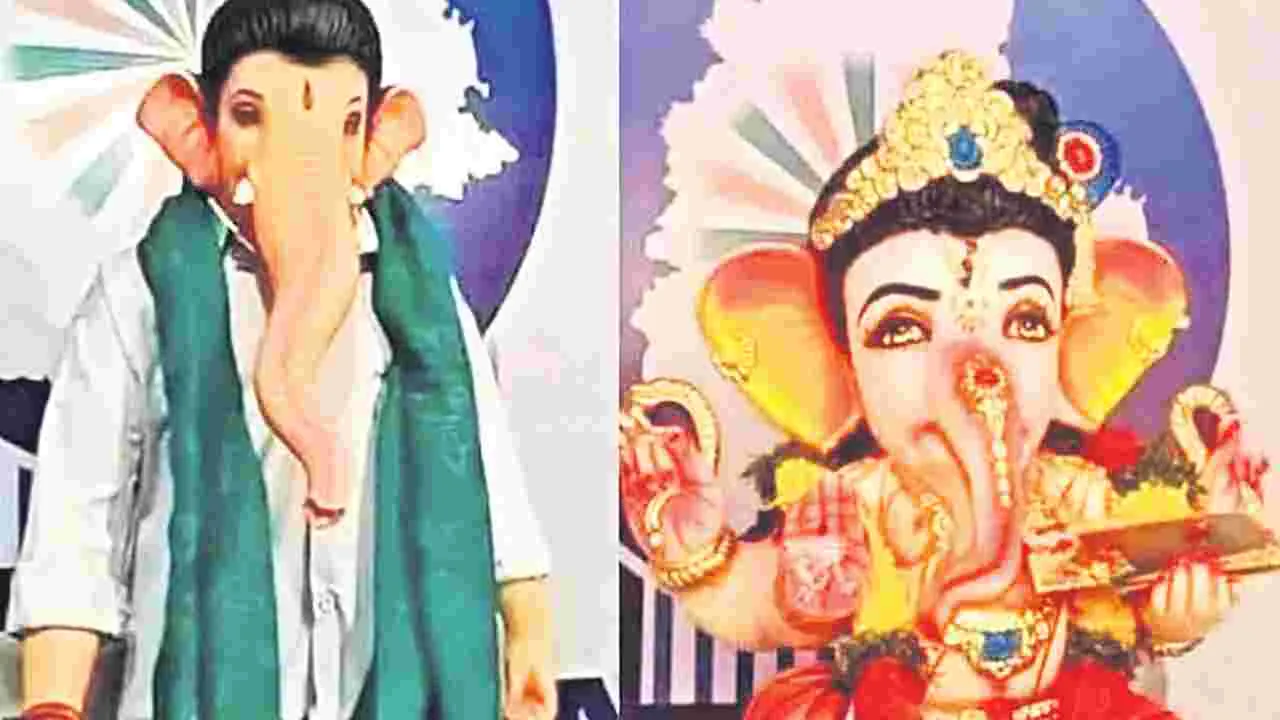 Ganesh idol: రేవంత్‌ గెట్‌పలో వినాయకుడి విగ్రహం