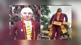 Trump Effigy-Marbat: ట్రంప్‌పై నిరసన..నాగ్‌పూర్‌లో భారీ దిష్టిబొమ్మ ప్రదర్శన 