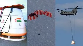 ISRO First Integrated Air Drop Test : ఇస్రో 'క్రూ మోడ్యూల్ డ్రాప్ టెస్ట్' సక్సెస్
