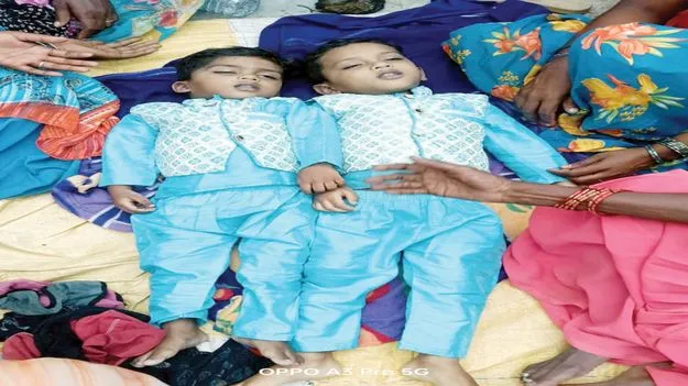 నీటి గుంతలో పడి ఇద్దరు చిన్నారుల మృతి