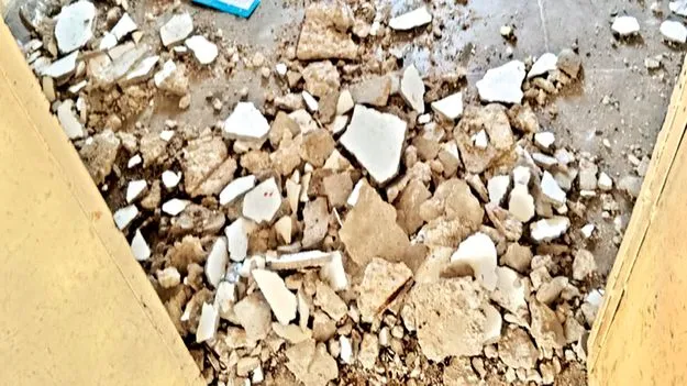    ఊడిన పాఠశాల పెచ్చులు