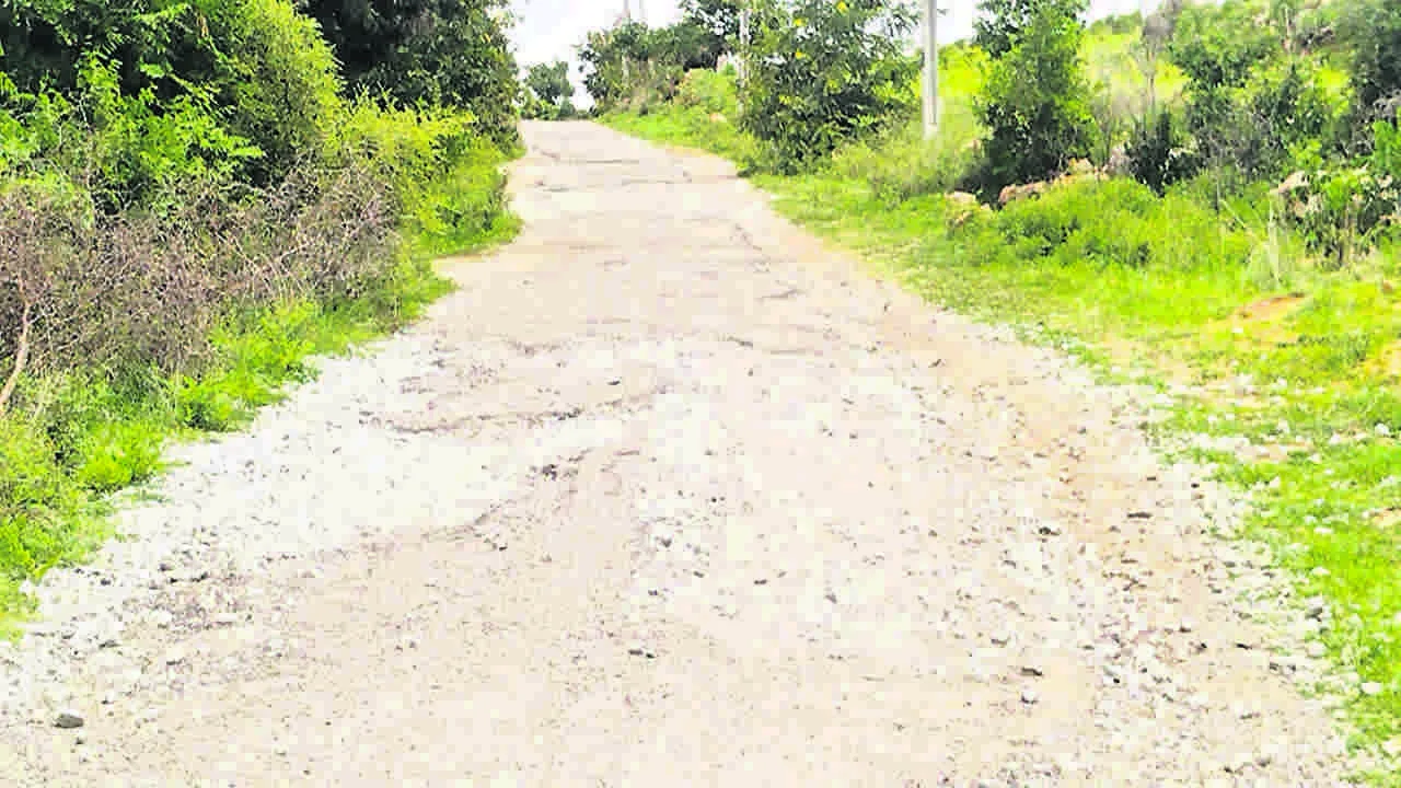 ROAD: కంకర తేలిన రోడ్డు