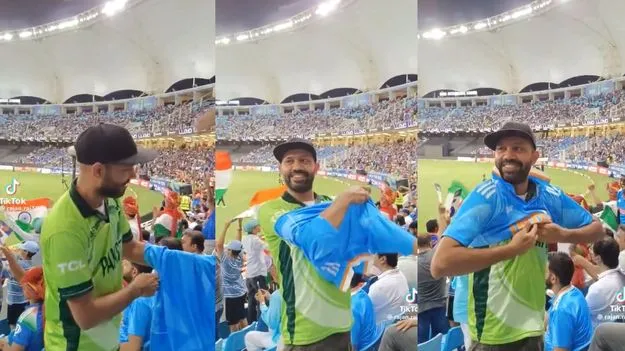 Pak Fan Switches Jersey: భారత్‌-పాక్ మ్యాచ్‌లో ఊహించని ట్విస్ట్.. పాక్ అభిమాని చేసిన పని చూస్తే.. 