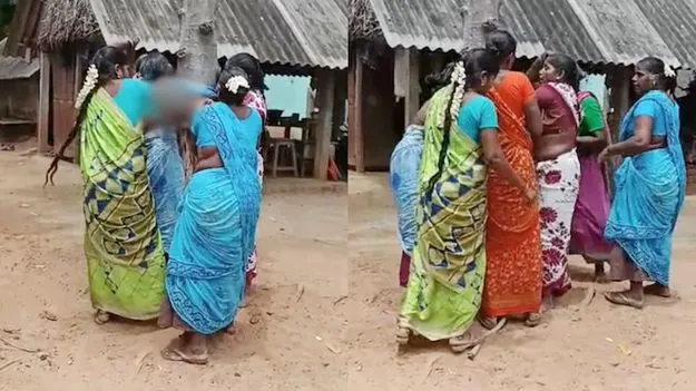 Woman Tied To Tree And Beaten: మహిళల దారుణం.. తోటి మహిళను చెట్టుకు కట్టేసి..