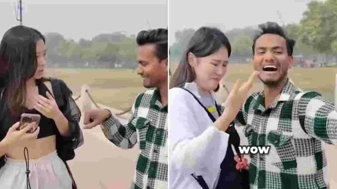 Korean tourists Harassed: కొరియా యువతికి భారతీయ యువకుడి వేధింపులు.. షాకింగ్ వీడియో వైరల్ 