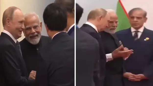 Modi Putin Shehbaz video: పుతిన్, మోదీ మధ్య కెమిస్ట్రీ.. పాకిస్థాన్ ప్రధాని సైలెంట్.. వీడియో వైరల్..