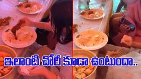 Woman Funny Video: పార్టీలో మహిళ కక్కుర్తి.. చికెన్ లెగ్‌ పీస్‌కు టిష్యూ పేపర్ చుట్టి మరీ..