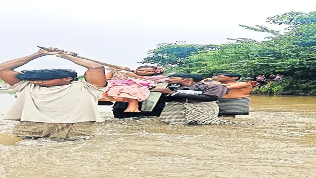 గర్భిణికి తప్పని డోలీ మోత