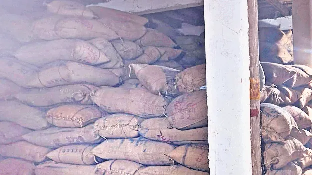 గోడౌన్‌లో నిల్వ ఉన్న పలు పంట ఉత్పత్తులు