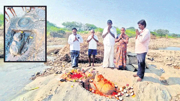 గుండ్లకమ్మలో బయటపడిన శివలింగం, నంది