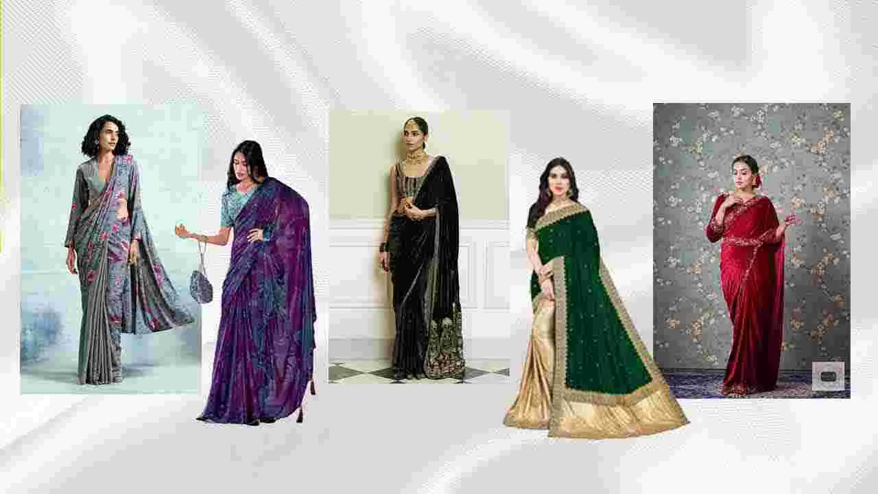 Trendy Velvet Sarees for the Winter: వెల్వెట్‌తో ట్రెండీ వెలుగులు