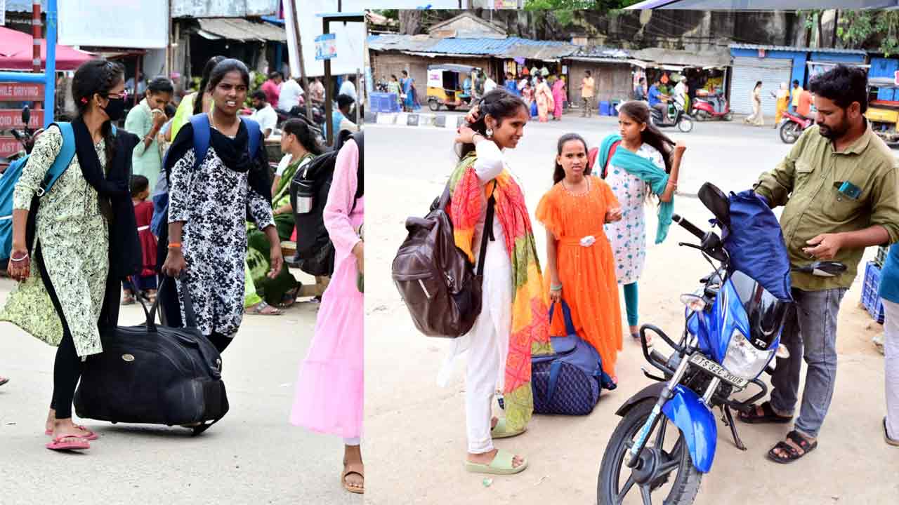 Dusshera Holidays: దసరాల సెలవులు వచ్చేశాయ్.. ఊళ్లకు వెళ్తున్న విద్యార్థులు..