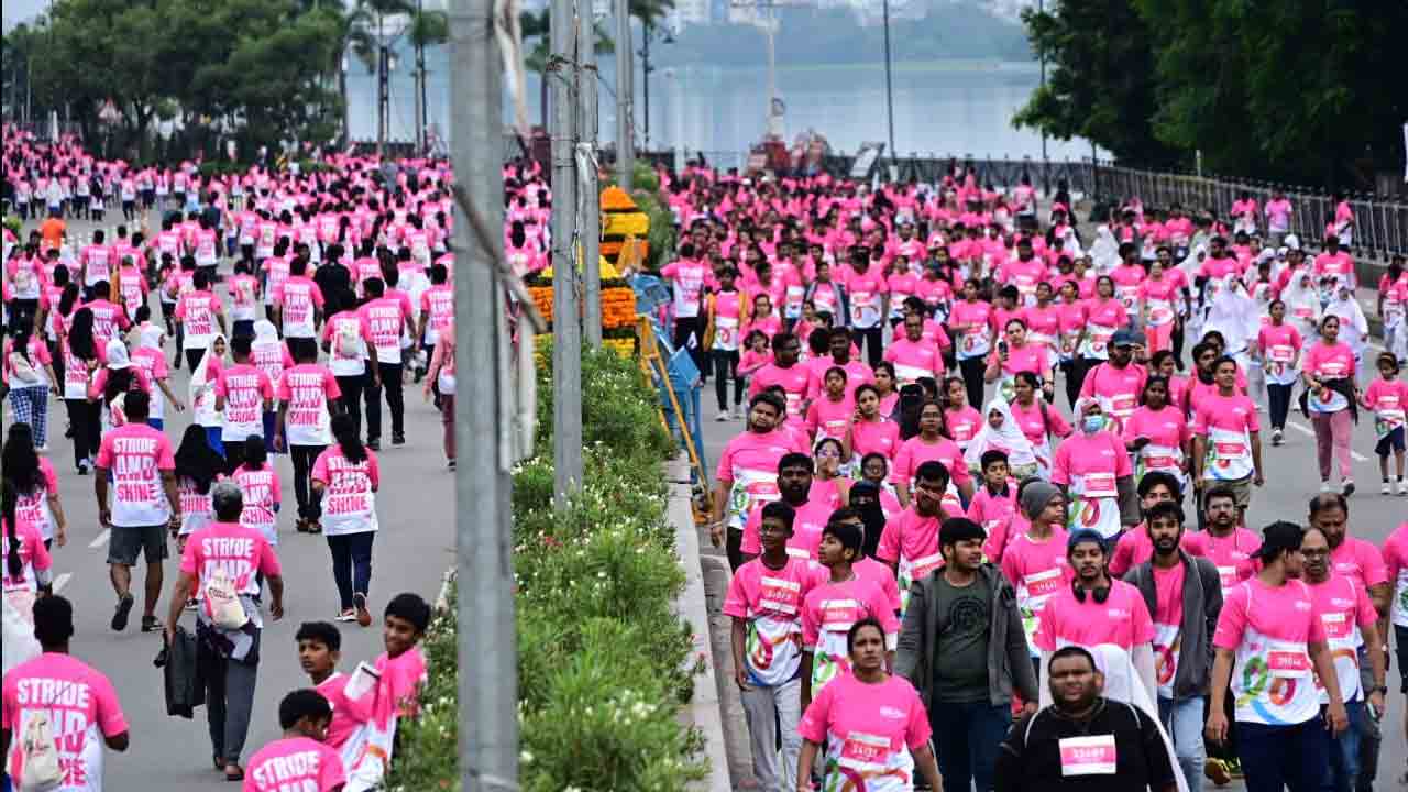 Pink Power Run 2.0 In Hyderabad:హైదరాబాద్‌లో పింక్ పవర్ రన్.. పాల్గొన్న ప్రపంచ సుందరి